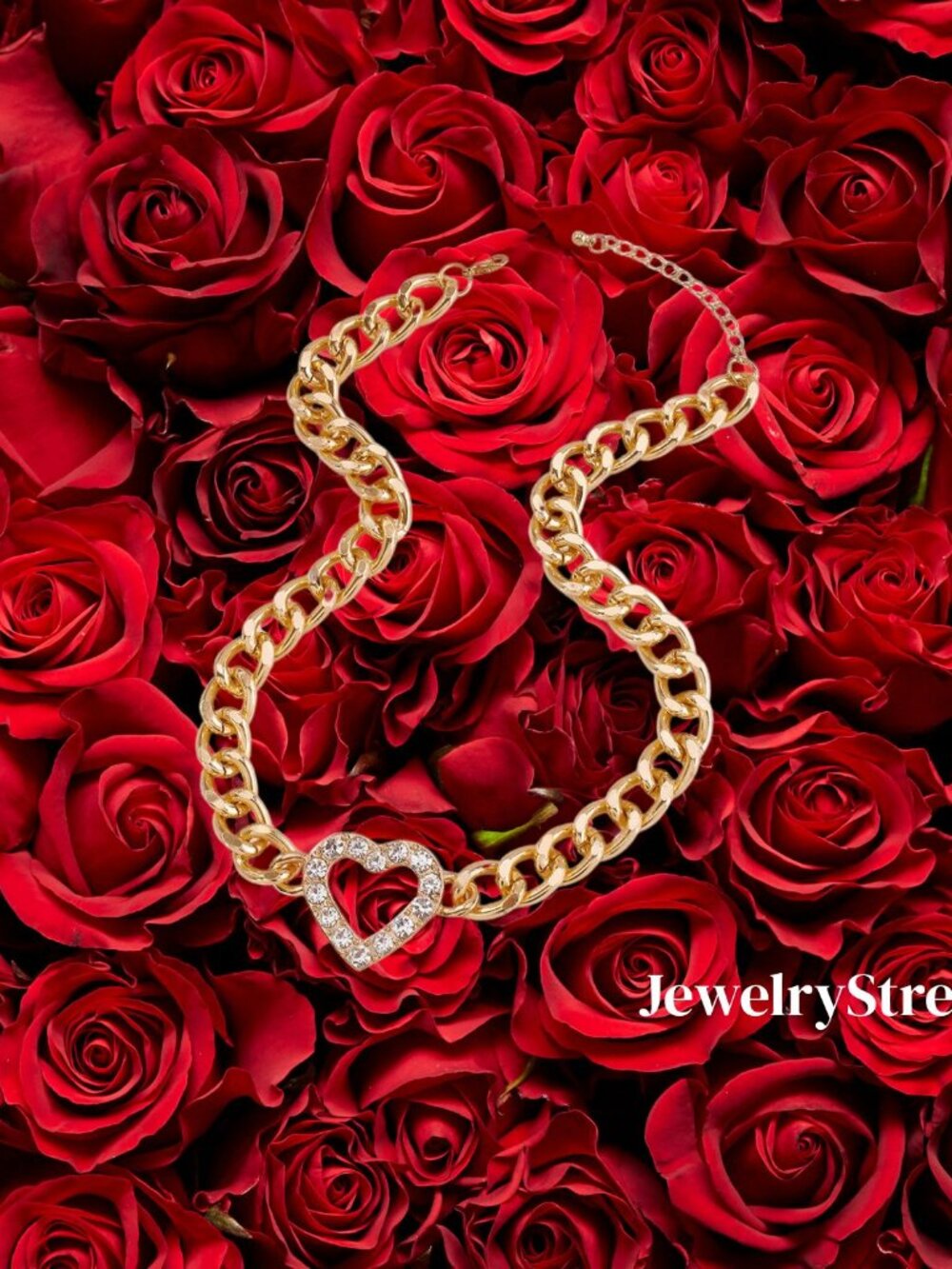 Gold heart punk necklace y2k